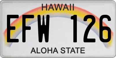 HI license plate EFW126