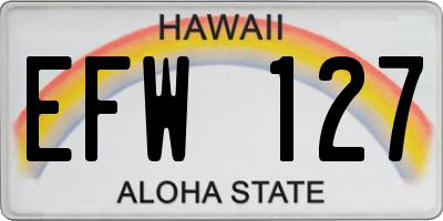HI license plate EFW127