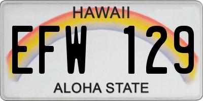 HI license plate EFW129