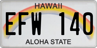 HI license plate EFW140