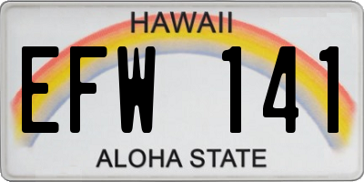 HI license plate EFW141