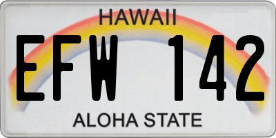 HI license plate EFW142