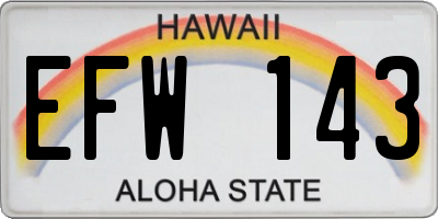 HI license plate EFW143