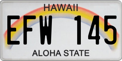 HI license plate EFW145