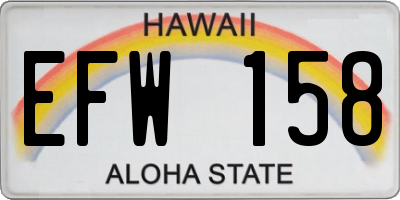 HI license plate EFW158