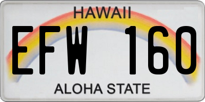 HI license plate EFW160