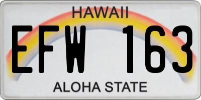HI license plate EFW163