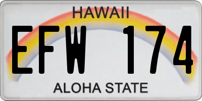 HI license plate EFW174