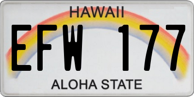 HI license plate EFW177