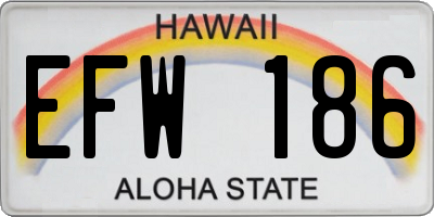 HI license plate EFW186