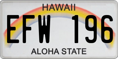 HI license plate EFW196
