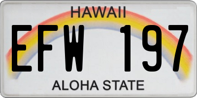HI license plate EFW197