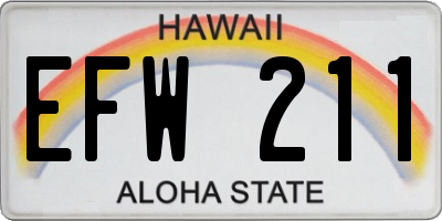 HI license plate EFW211