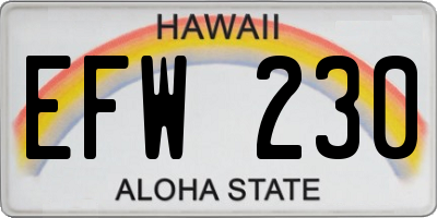 HI license plate EFW230