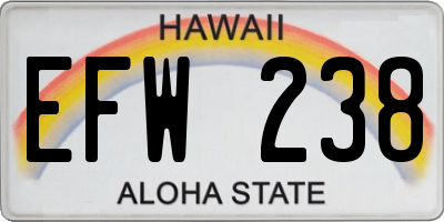 HI license plate EFW238