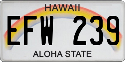 HI license plate EFW239