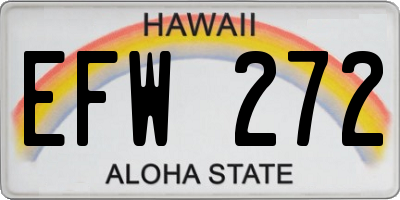 HI license plate EFW272