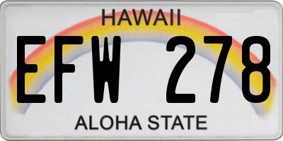 HI license plate EFW278