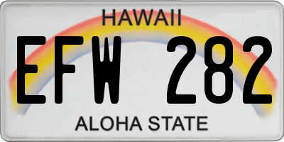 HI license plate EFW282