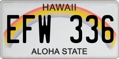 HI license plate EFW336