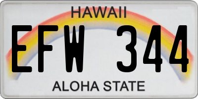 HI license plate EFW344