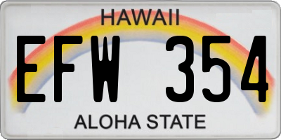 HI license plate EFW354