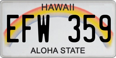HI license plate EFW359