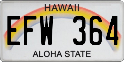 HI license plate EFW364