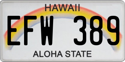 HI license plate EFW389