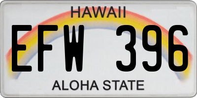 HI license plate EFW396