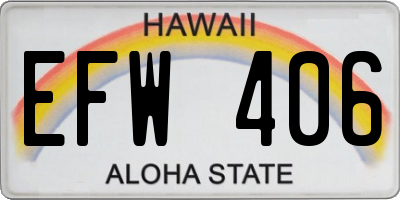 HI license plate EFW406