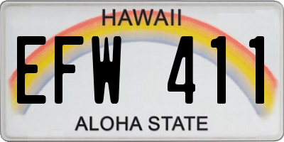 HI license plate EFW411