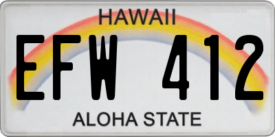 HI license plate EFW412
