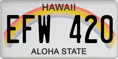 HI license plate EFW420