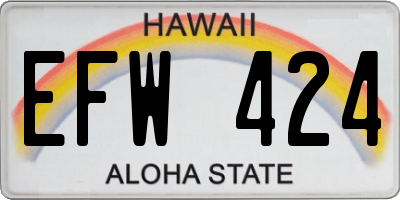 HI license plate EFW424