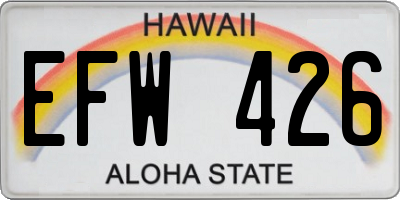 HI license plate EFW426