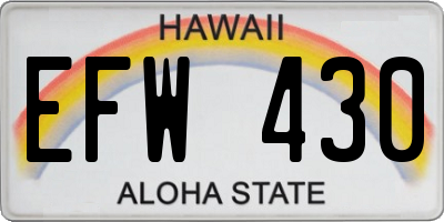 HI license plate EFW430