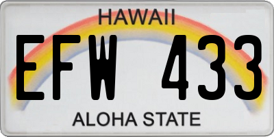 HI license plate EFW433