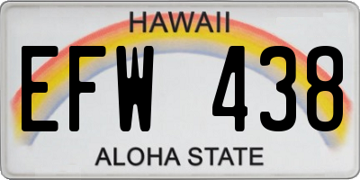 HI license plate EFW438
