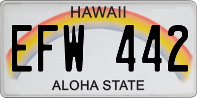HI license plate EFW442