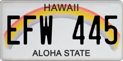 HI license plate EFW445