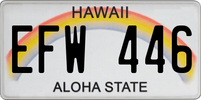 HI license plate EFW446