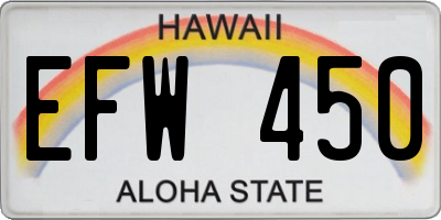 HI license plate EFW450