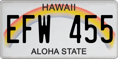 HI license plate EFW455
