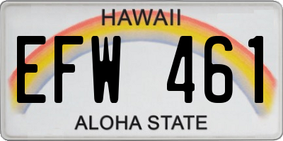 HI license plate EFW461