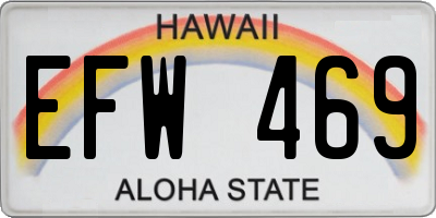 HI license plate EFW469