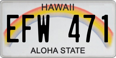 HI license plate EFW471