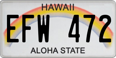 HI license plate EFW472