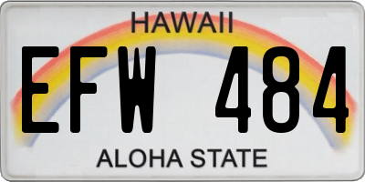 HI license plate EFW484