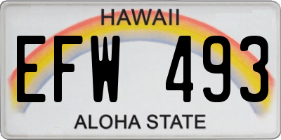 HI license plate EFW493